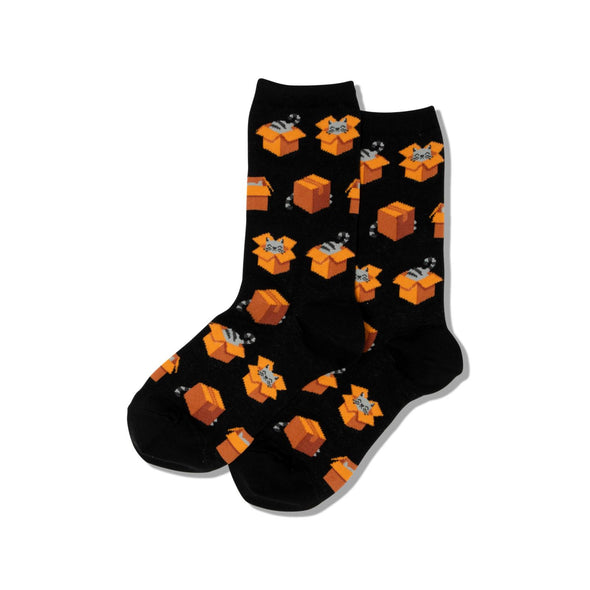 Cats in Boxes Crew Socks (Women’s)