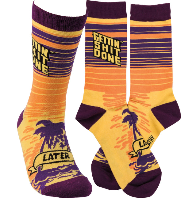 “Gettin' Shi# Done – Later” Crew”Socks (Unisex)