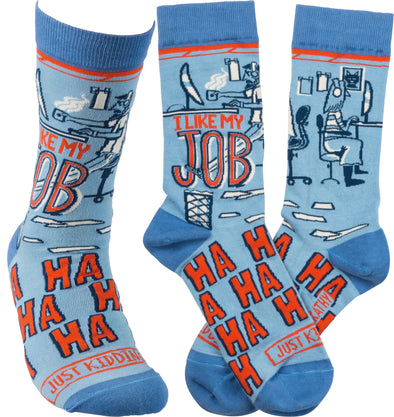 “I Like My Job - Ha Ha Ha - Just Kidding” Crew Socks (Unisex)