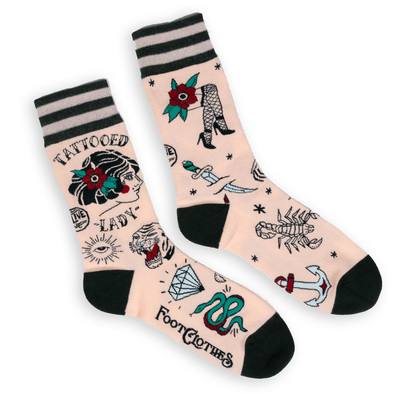 Tattooed Lady Crew Socks (Unisex)